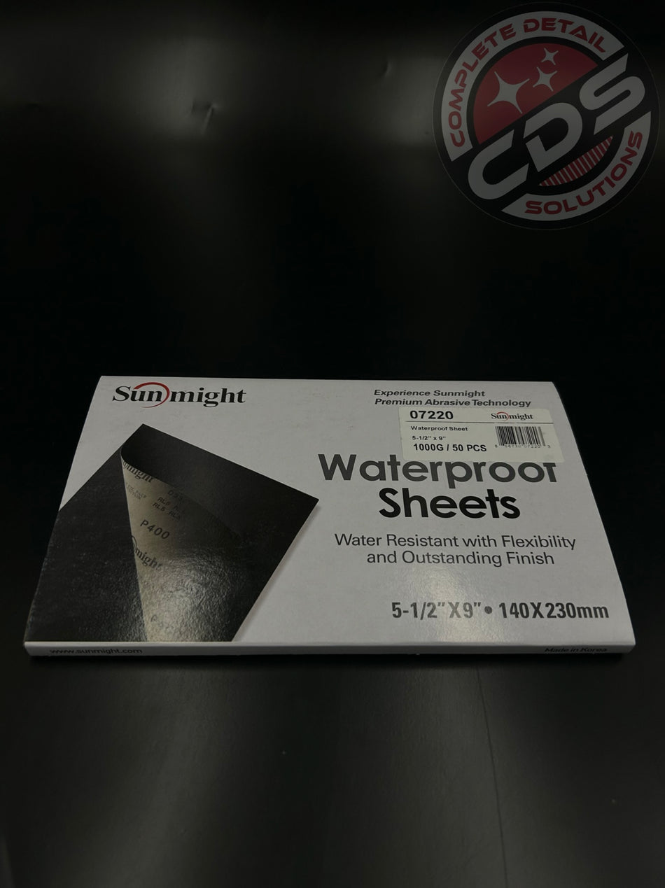 Sunmight- 50 Waterproof 1000 Grit Sand Paper- 5.5x9"- 7220