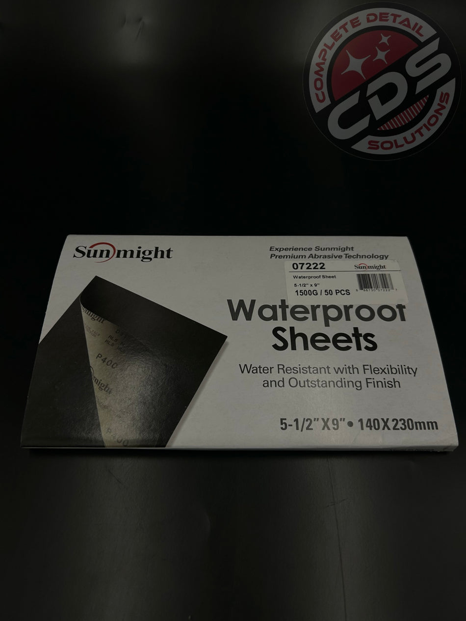 Sunmight- 50 Waterproof 1500 Grit Sand Paper- 5.5x9- 7222