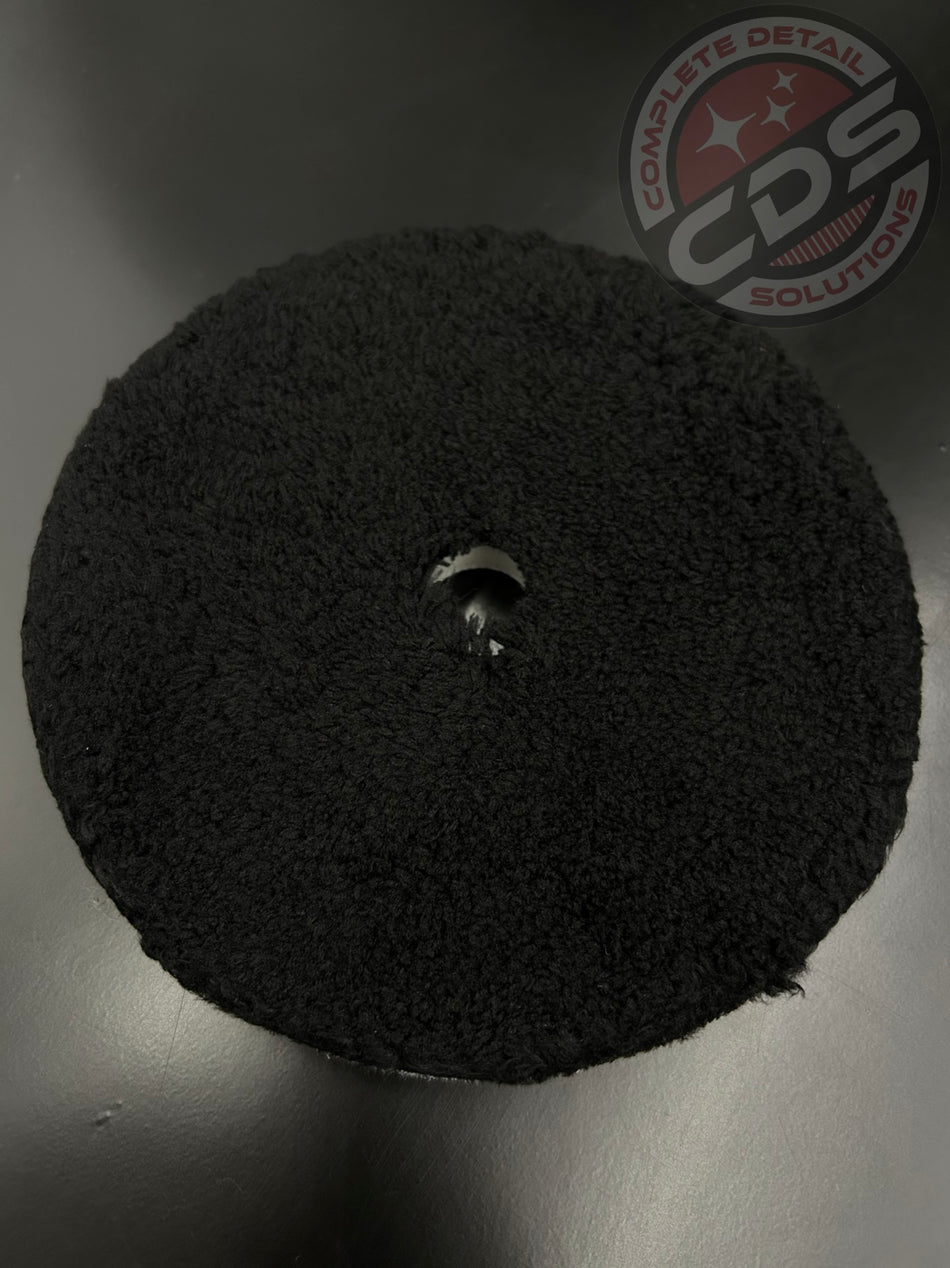 Buff and Shine- 6" Uro Microfiber Finishing Pad- Black- 692MFP-BK