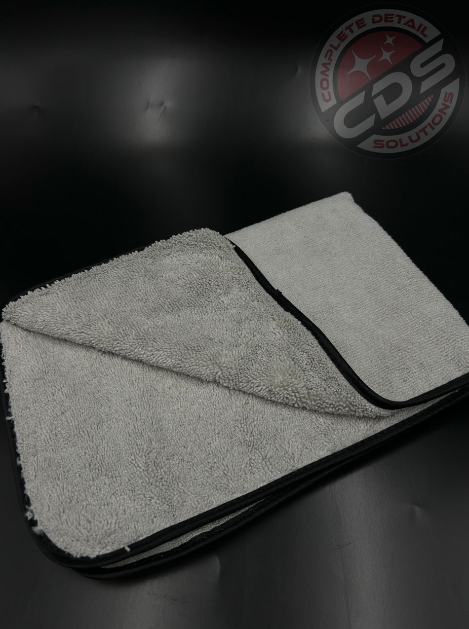 Hi-Tech- Super Plush Microfiber Cloth 16x24- Grey With Silk Border- HT-1624