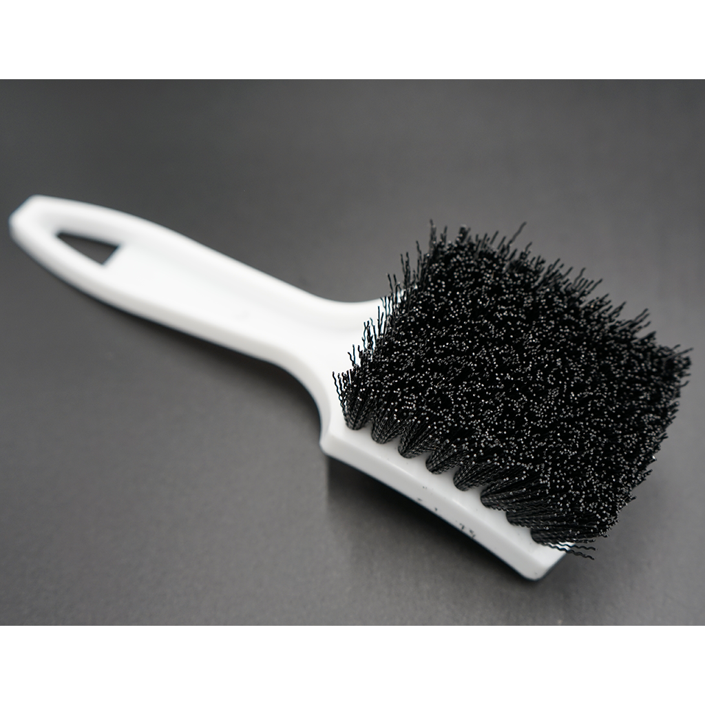 Black Bristle and White Handle Scrub Brush